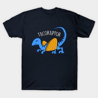 Cute Taco Funny Dinosaur Velociraptor Taco Tuesday Cartoon T-Shirt